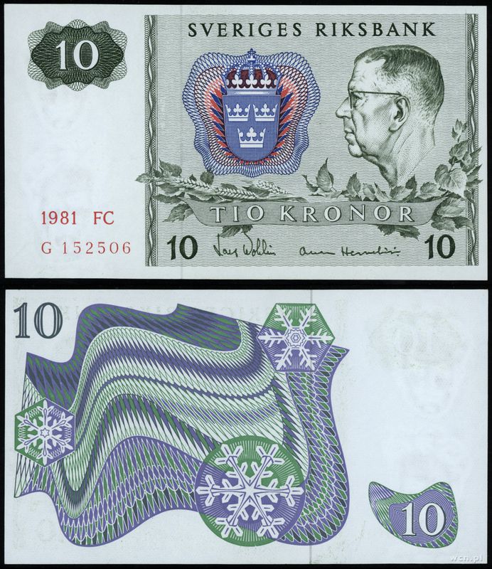 Szwecja, 10 kronor, 1981