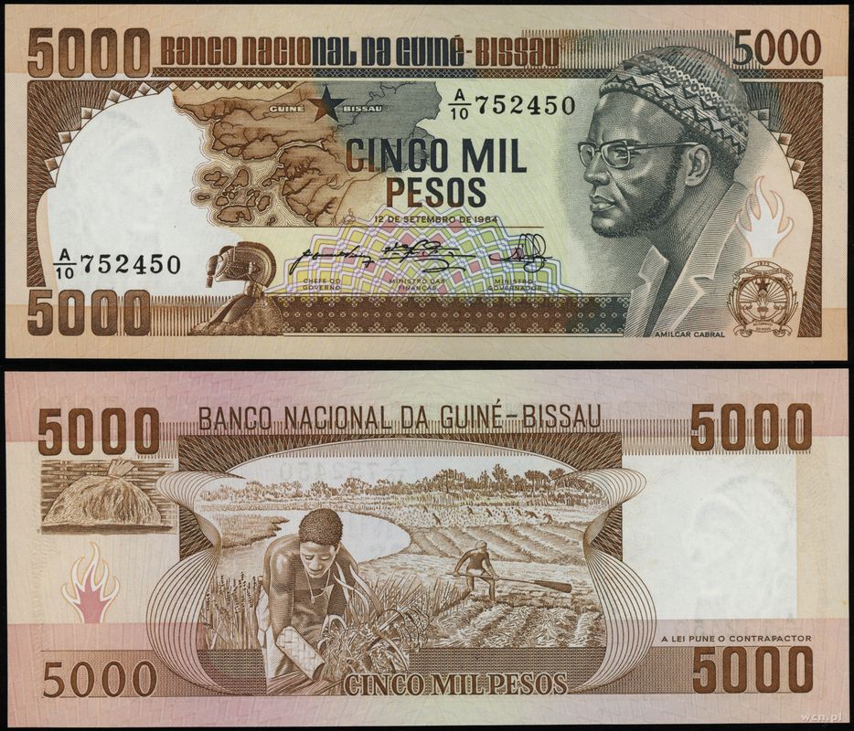 Gwinea Bissau, 5.000 pesos, 12.09.1984