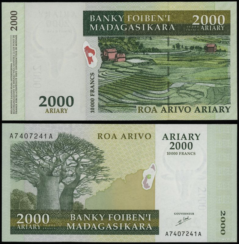 Madagaskar, 10.000 franków = 2.000 ariary, (2003)