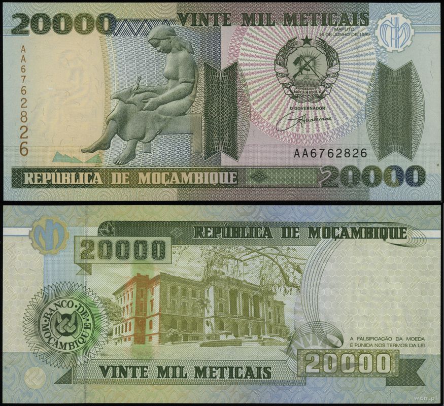 Mozambik, 20.000 meticais, 16.06.1999