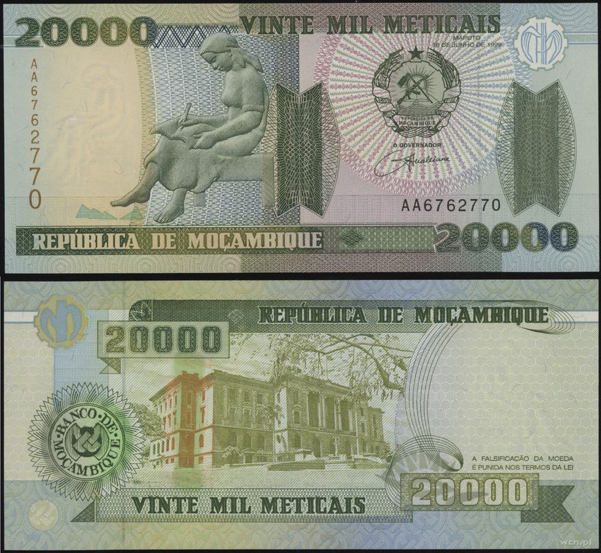 Mozambik, 20.000 meticais, 16.06.1999
