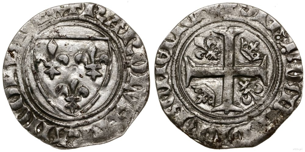 Francja, grosz typu Blanc dit Guenar, 1389-1405
