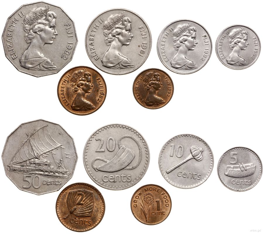 Fidżi, zestaw monet