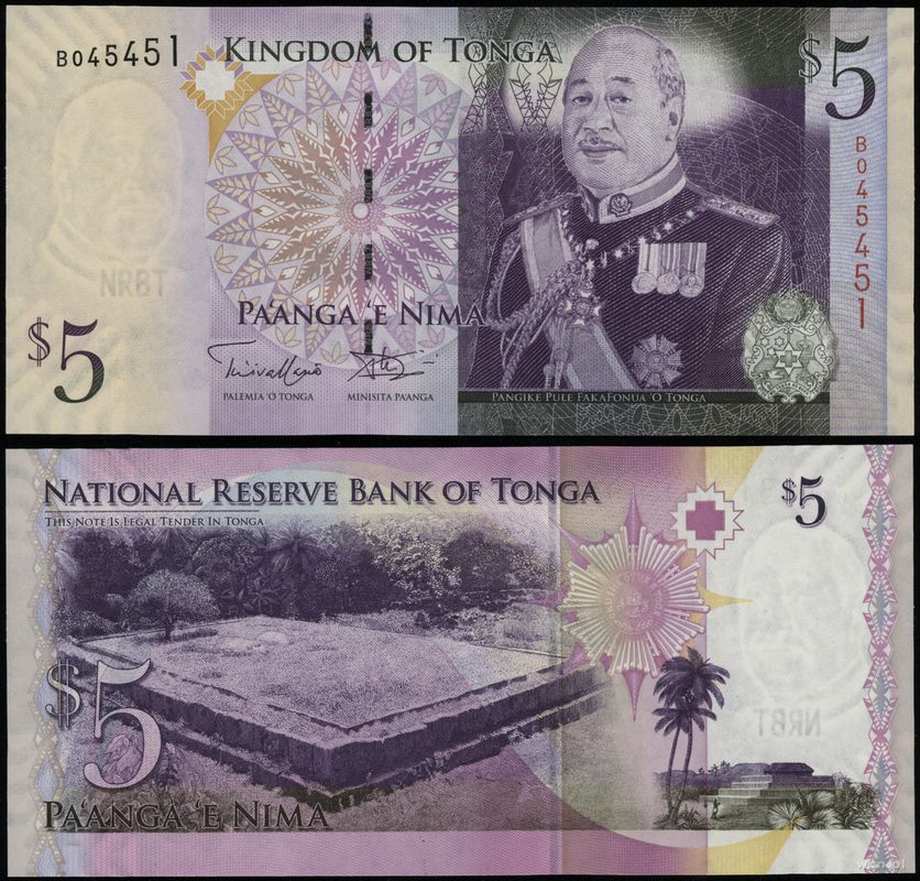 Tonga, 5 pa'anga, 2008