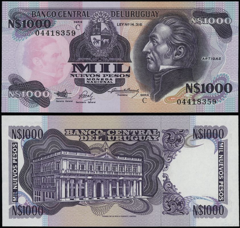 Urugwaj, 1.000 nuevos peso, 1991