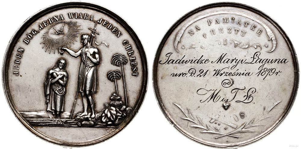 Polska, medal na pamiątkę chrztu, ok. 1870
