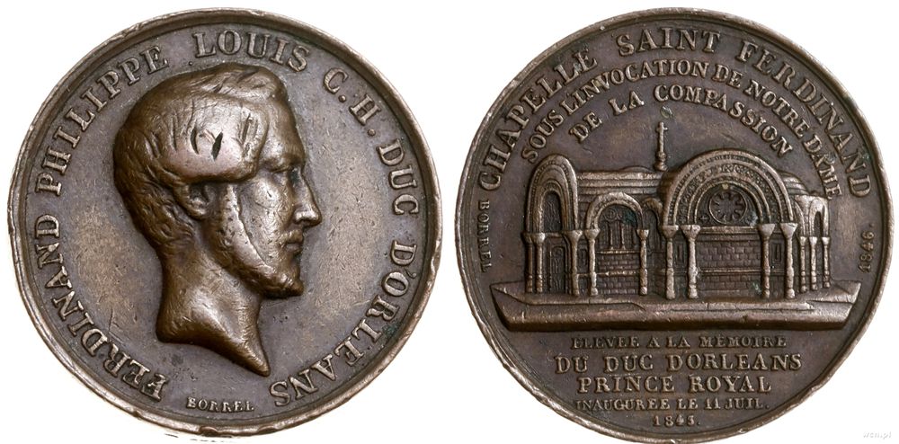 Francja, medal na pamiątkę konsekracji kościoła Notre-Dame-de-Compassion w Paryżu, 1846