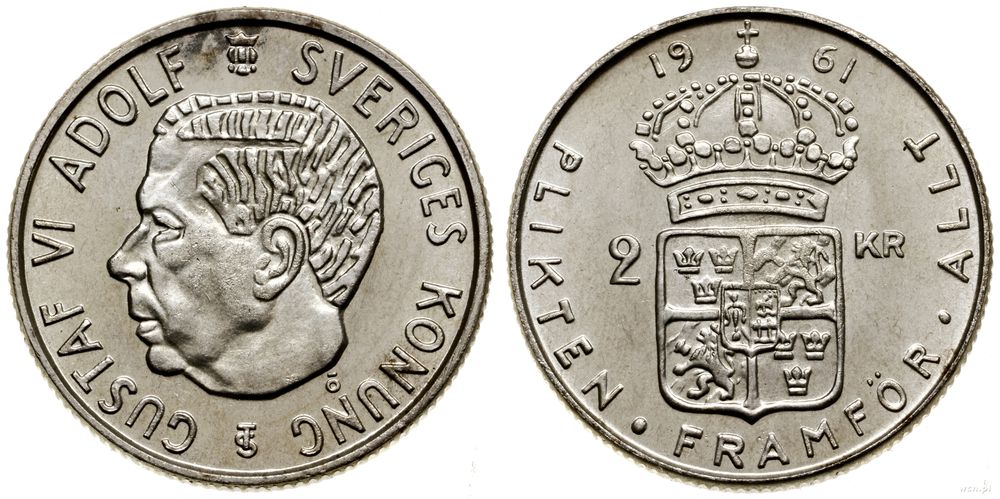 Szwecja, 2 korony, 1961