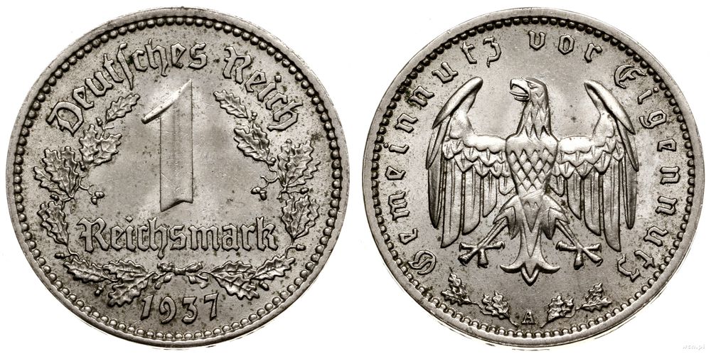 Niemcy, 1 marka, 1937 A