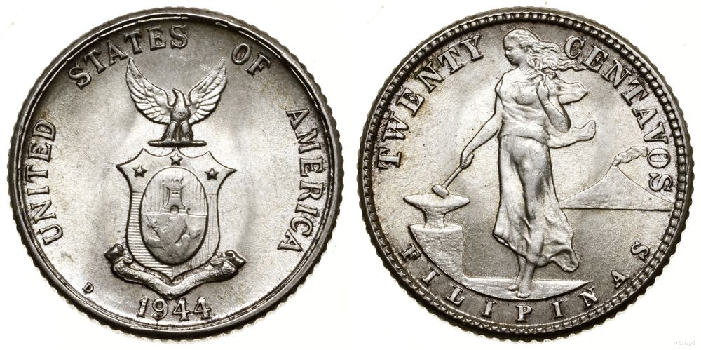 Filipiny, 20 centavo, 1944 D