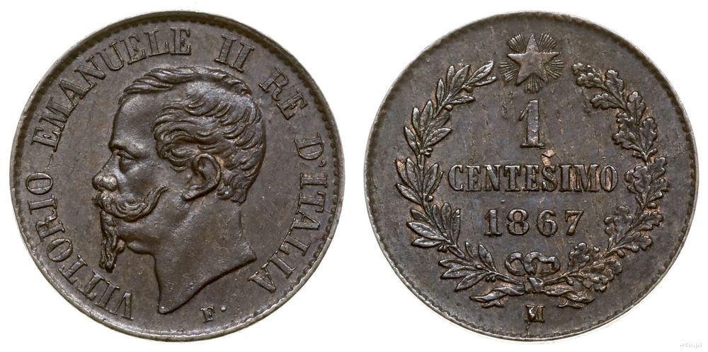 Włochy, 1 centesimo (centym), 1867 M