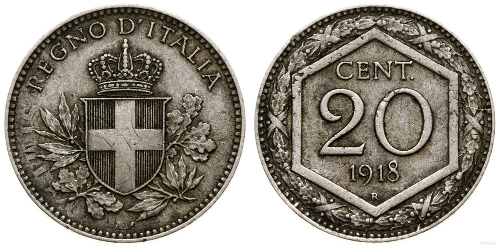 Włochy, 20 centesimi, 1918 R