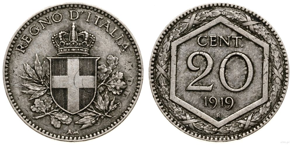 Włochy, 20 centesimi, 1919 R
