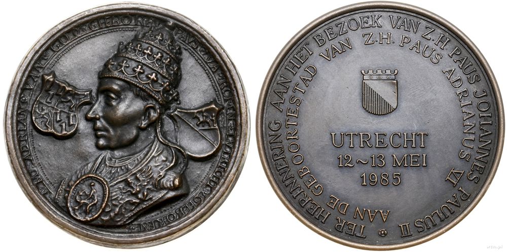 Niderlandy, medal na pamiątkę pielgrzymki do Holandii, 1985