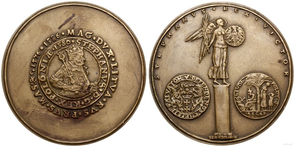 Polska, medal z serii królewskiej PTAiN – Stefan Batory, 1980