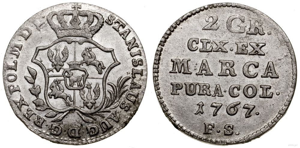 Polska, półzłotek (2 grosze), 1767 FS