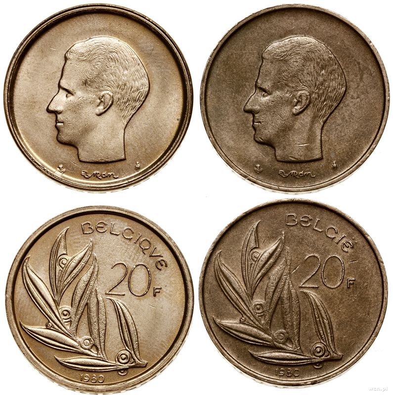 Belgia, lot 2 monet, 1980
