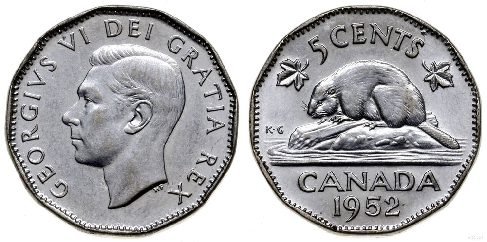 Kanada, 5 centów, 1952