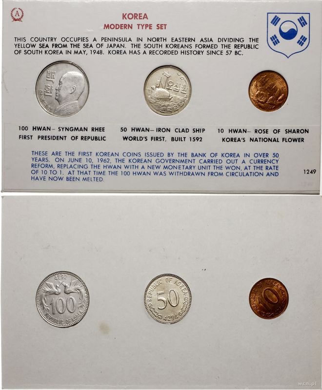 Korea Południowa, zestaw 3 monet