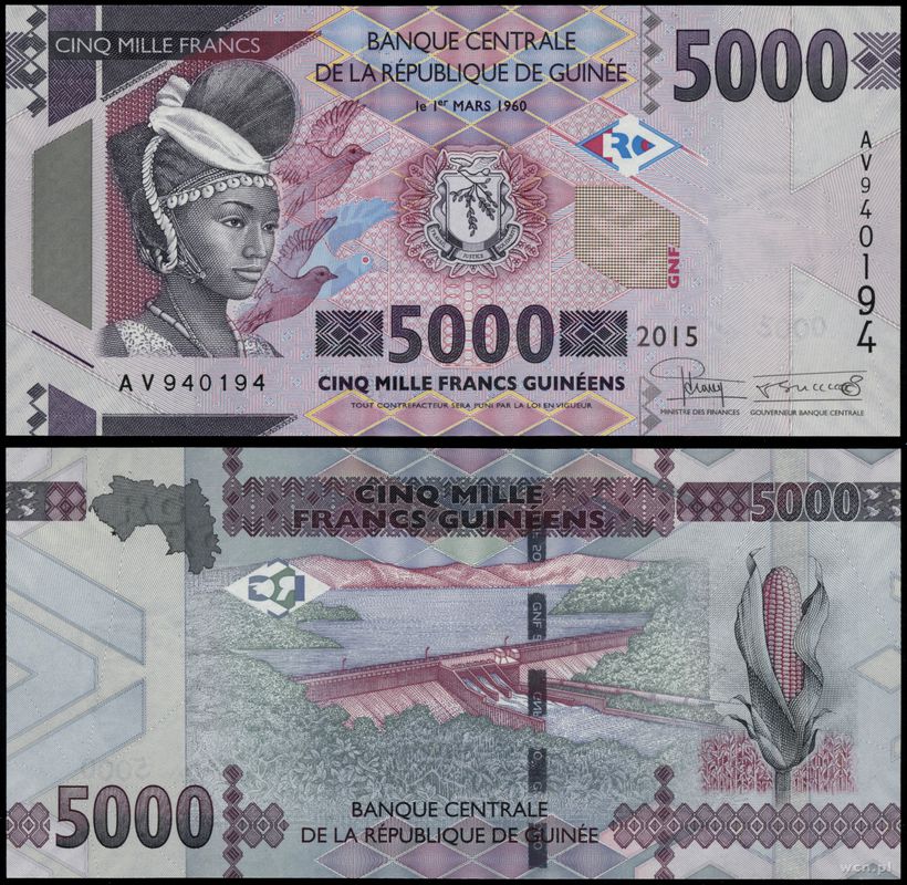 Gwinea, 5.000 franków, 2015