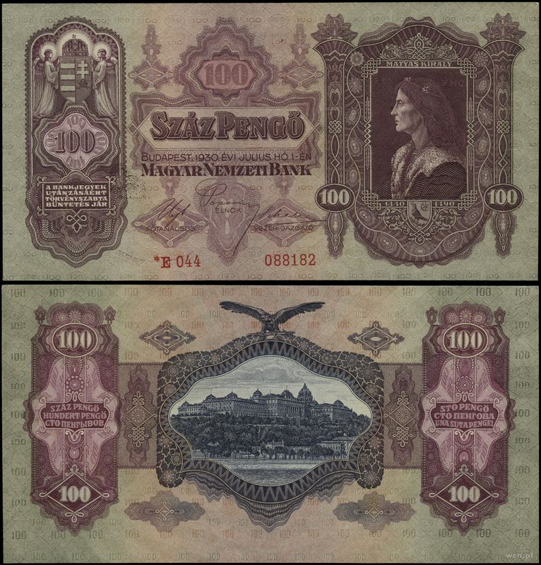 Węgry, 100 pengo, 1.07.1930
