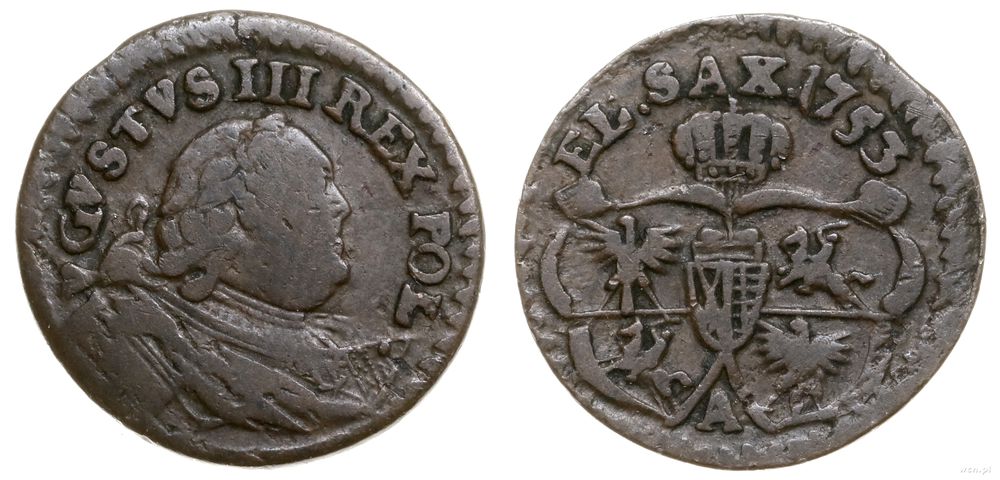 Polska, szeląg, 1753 A