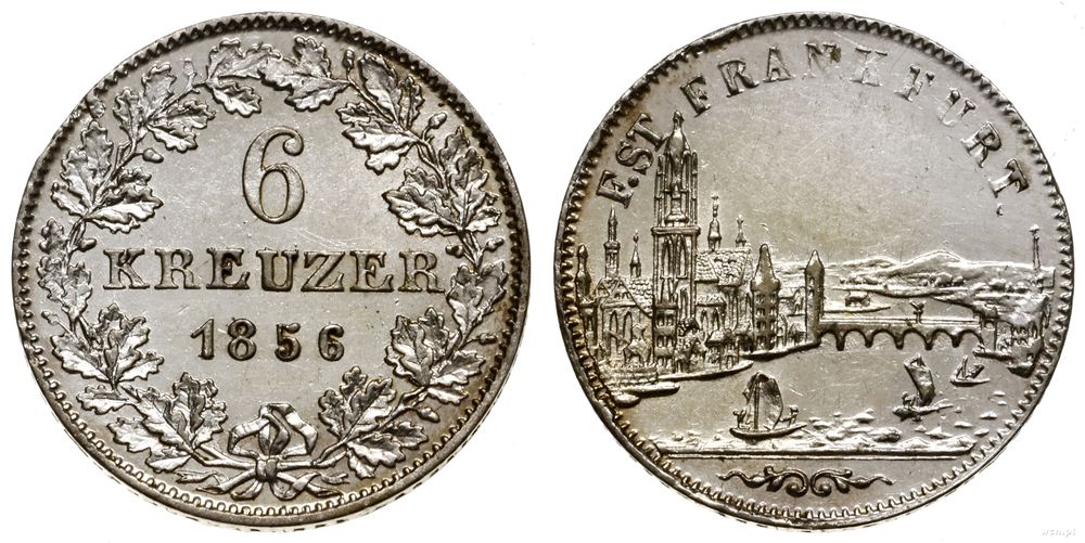 Niemcy, 6 krajcarów, 1856
