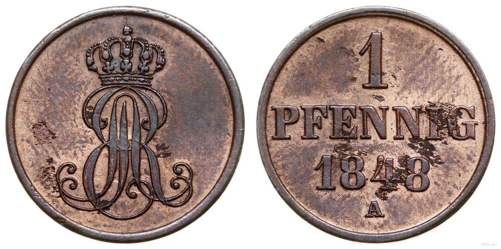 Niemcy, 1 fenig, 1848 A