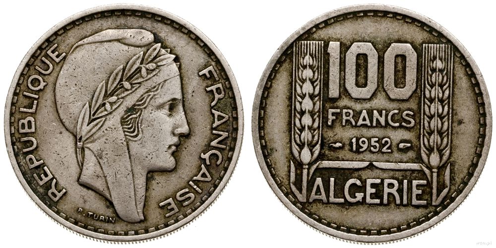Algieria, 100 franków, 1952