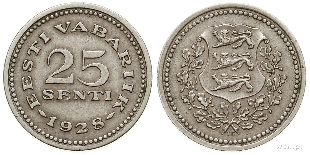 Estonia, 25 centów, 1928