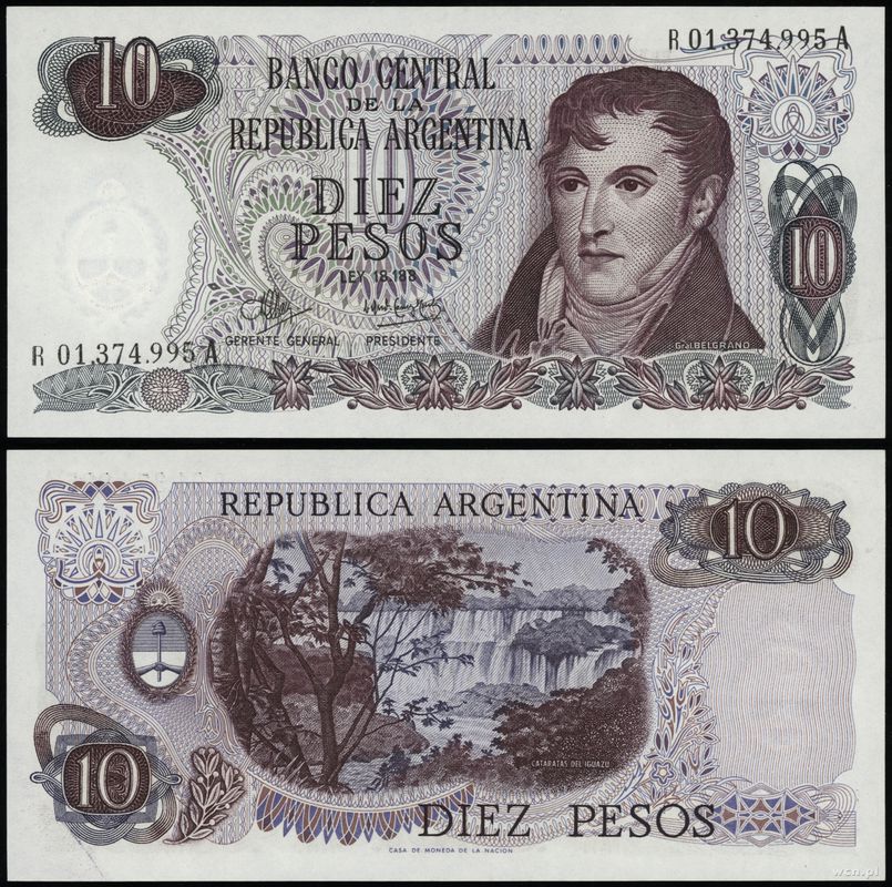 Argentyna, 10 peso, (1970–1973)