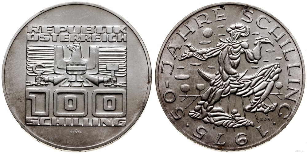 Austria, 100 szylingów, 1975