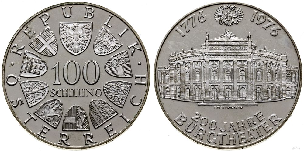 Austria, 100 szylingów, 1976