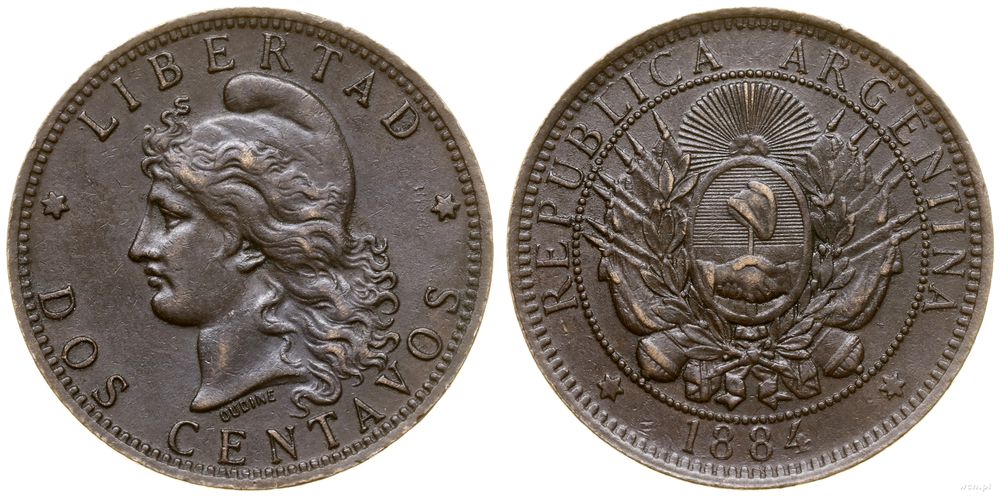 Argentyna, 2 centavos, 1884