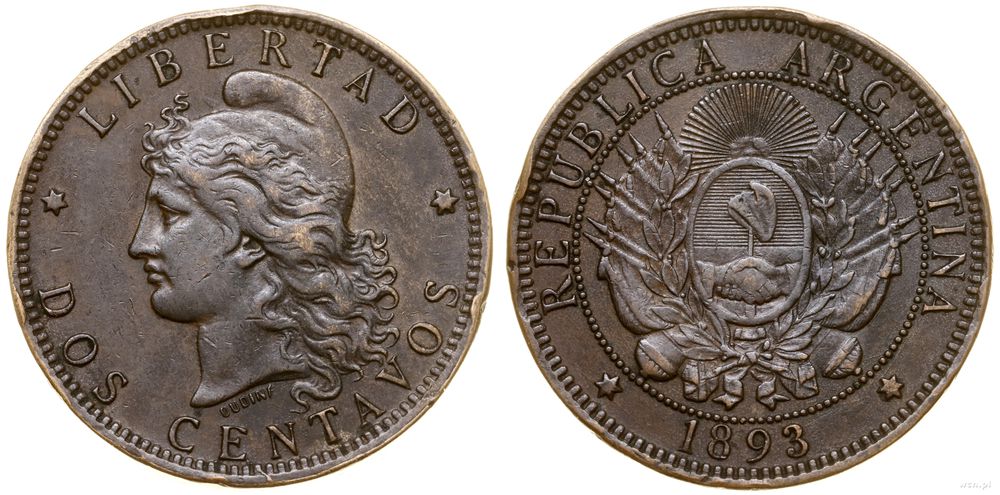 Argentyna, 2 centavos, 1893