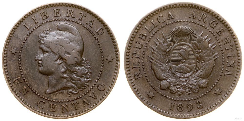Argentyna, 1 centavo, 1893