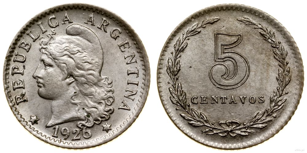 Argentyna, 5 centavos, 1926