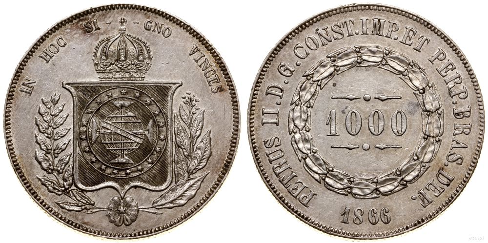 Brazylia, 1.000 reali, 1866