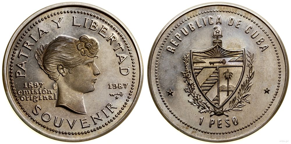 Kuba, 1 peso, 1987