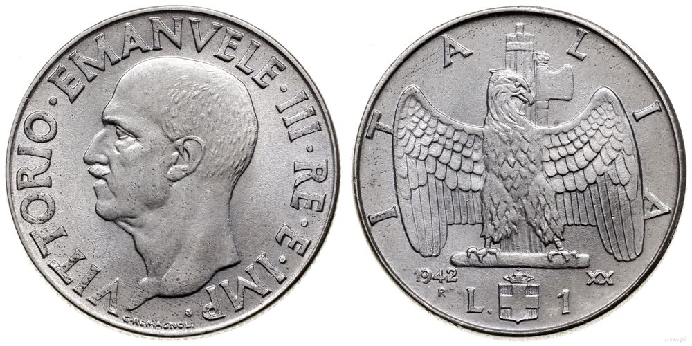 Włochy, 1 lir, 1942 R