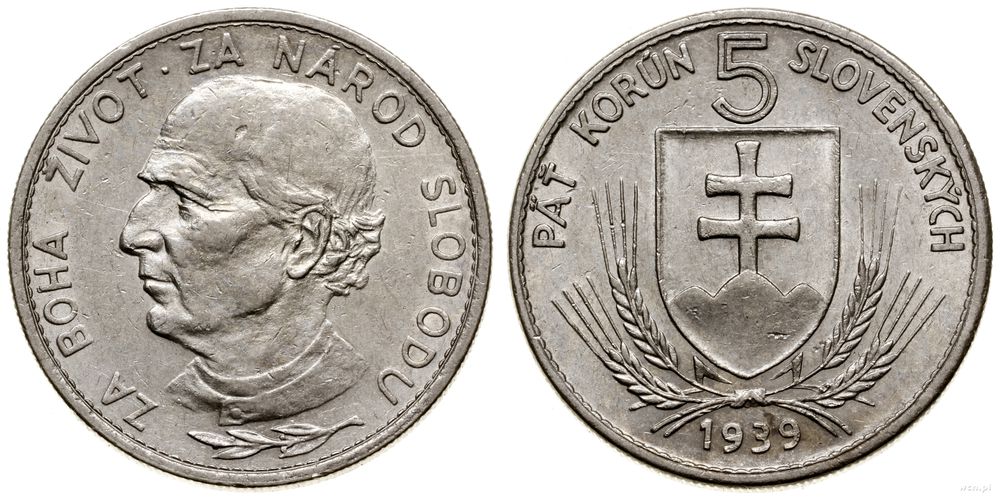 Słowacja, 5 koron, 1939