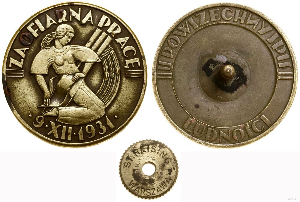 Polska, odznaka za II Powszechny Spis Ludności, 1931