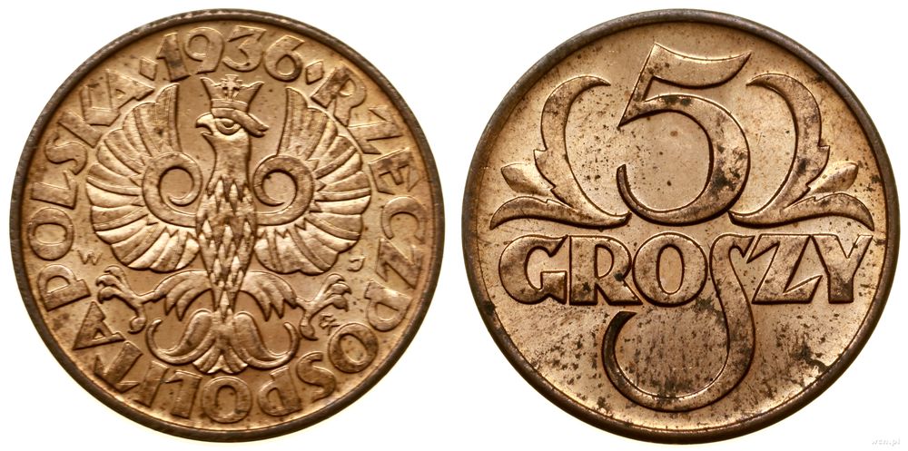 Polska, 5 groszy, 1936