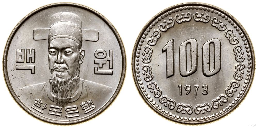 Korea Południowa, 100 wonów, 1973