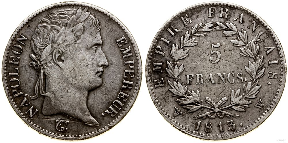 Francja, 5 franków, 1813 W