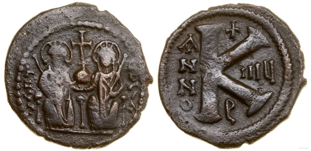 Bizancjum, 1/2 follisa, 573–574 (8 rok)