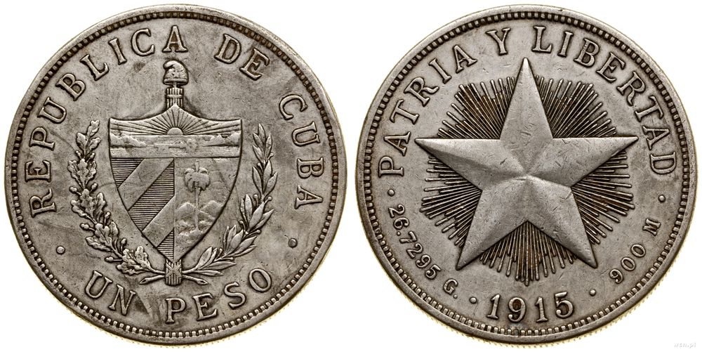 Kuba, 1 peso, 1915