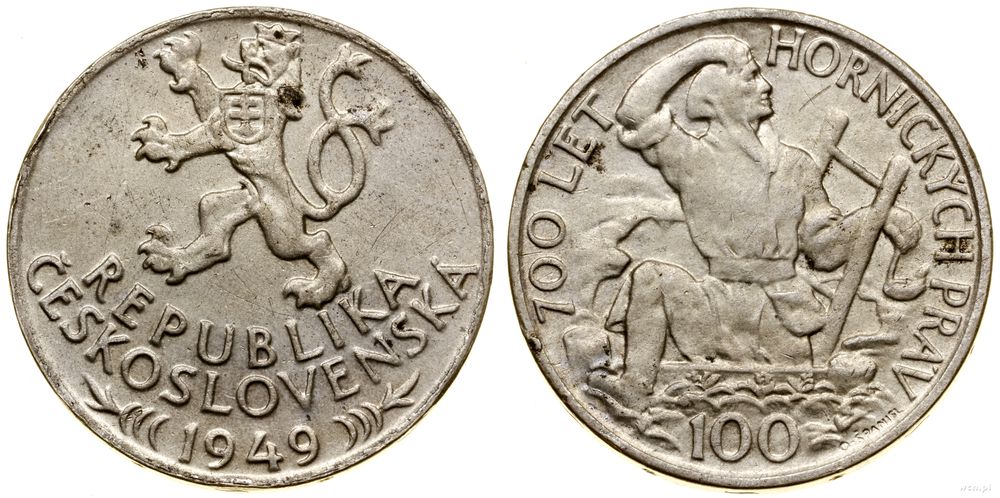 Czechosłowacja, 100 koron, 1949