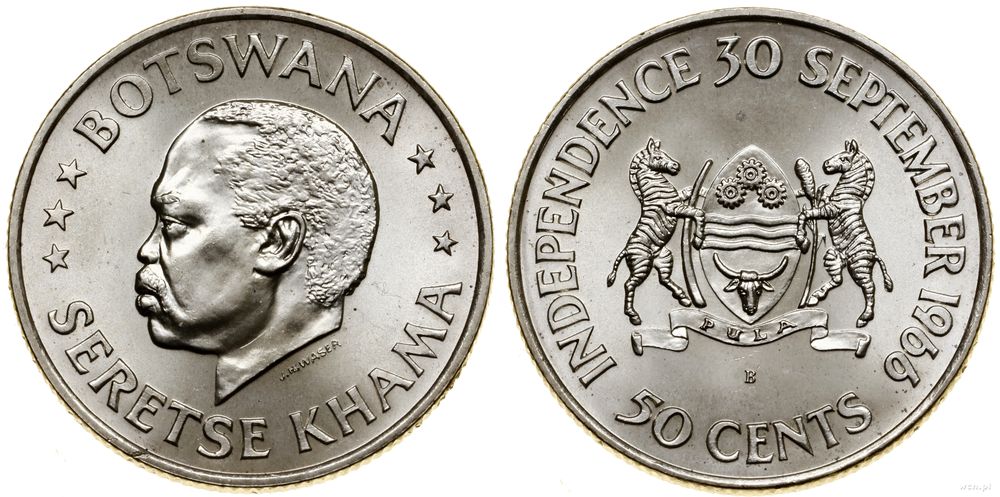 Botswana, 50 centów, 1966
