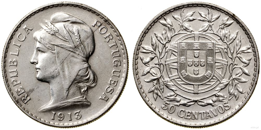 Portugalia, 50 centavos, 1913